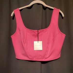 Pink Crop Top Tank Happily Grey Size Large